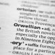 A dictionary entry for the word "Orwellian" with a blur around the word "Orwellian"
