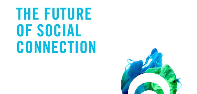Text reads "The Future of Social Connection" with a logo for Futures Week in the bottom right